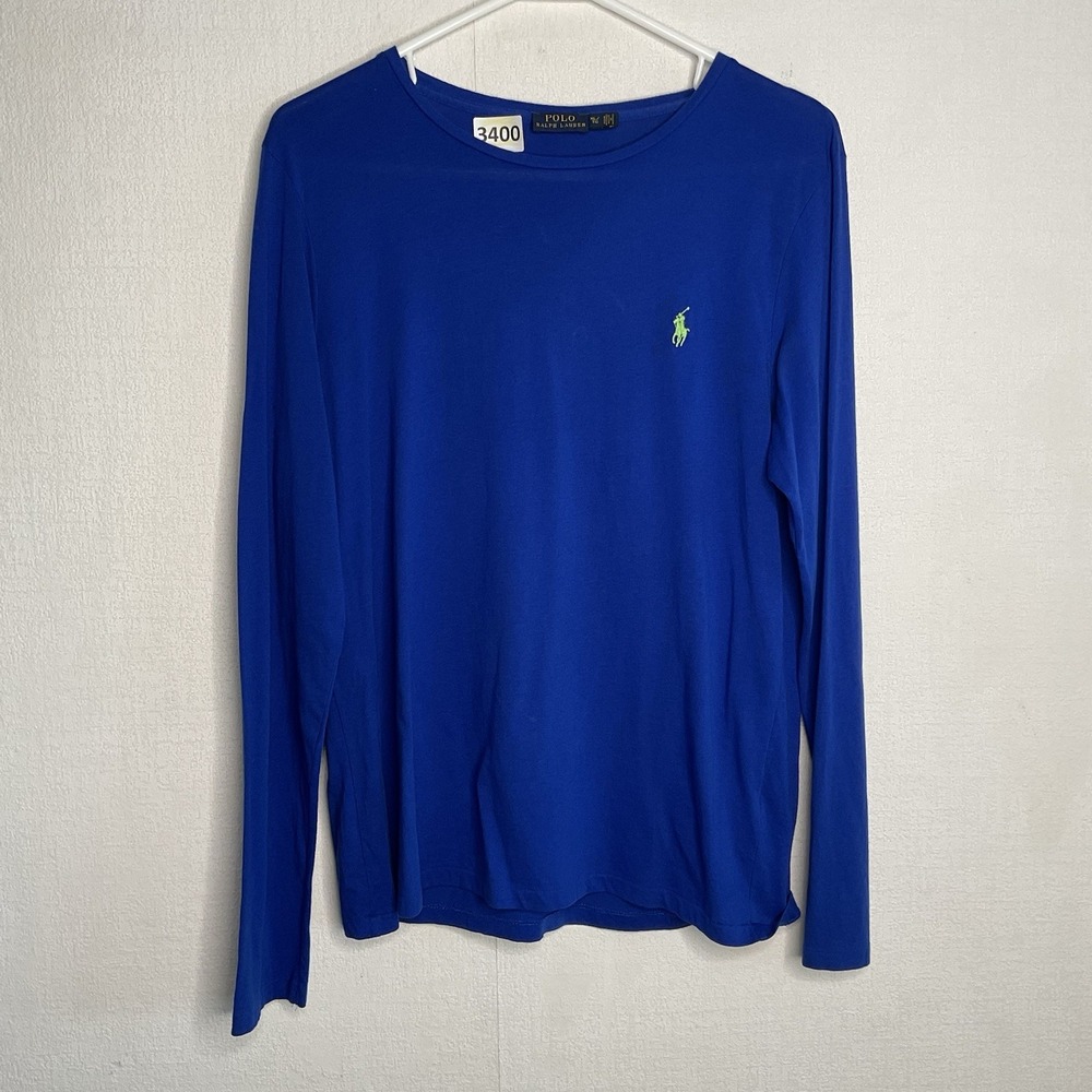 Polo Ralph Lauren Shirt Mens Size XL Blue Slim Fit Long Sleeve Shirt Preppy
